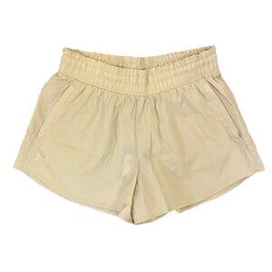 Under Armour Women's Flex Woven 3” Shorts Size M Beige Athletic Pockets NWT $45